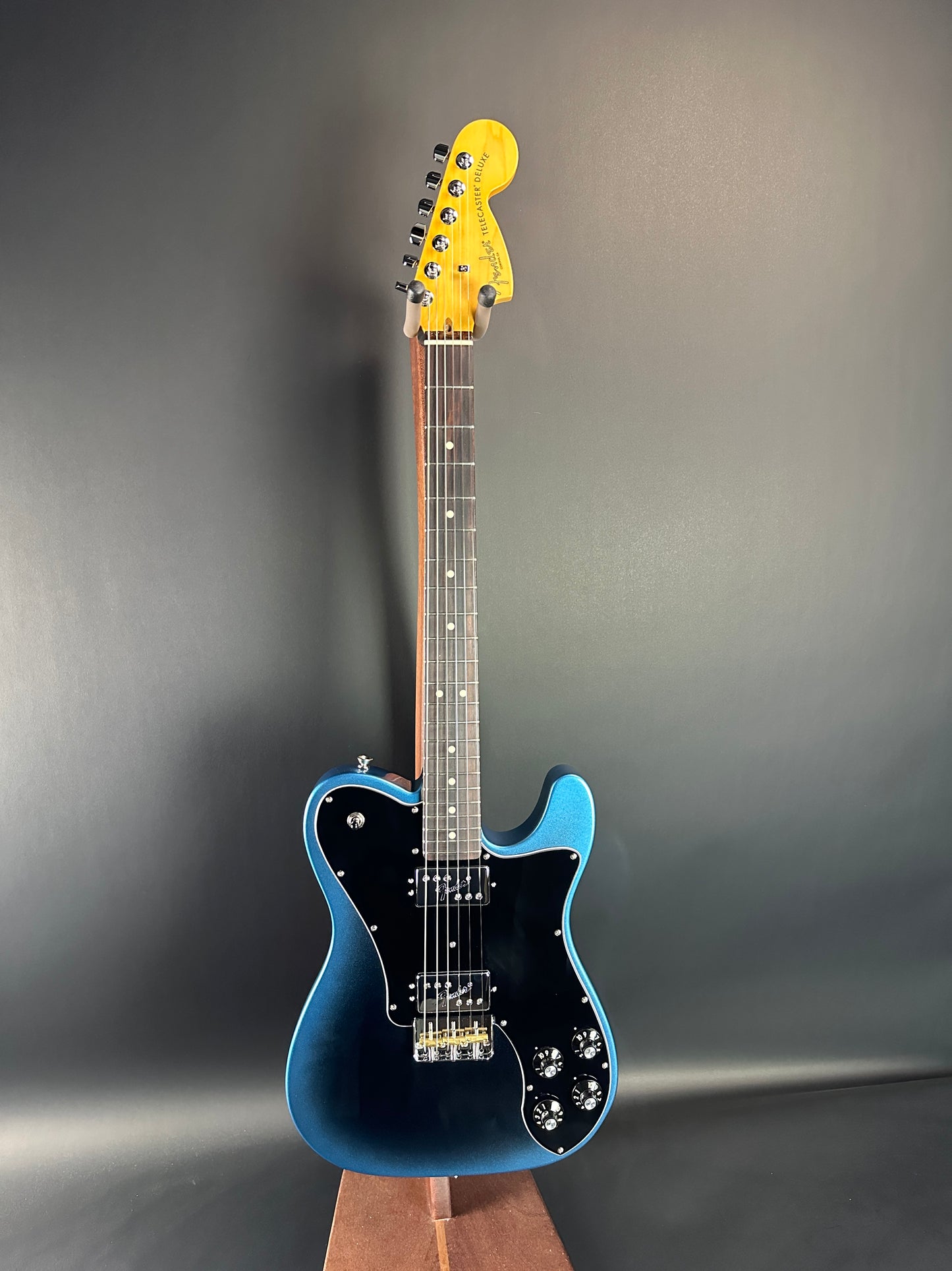 Full front of Used Fender American Pro II Telecaster Deluxe Dark Night.