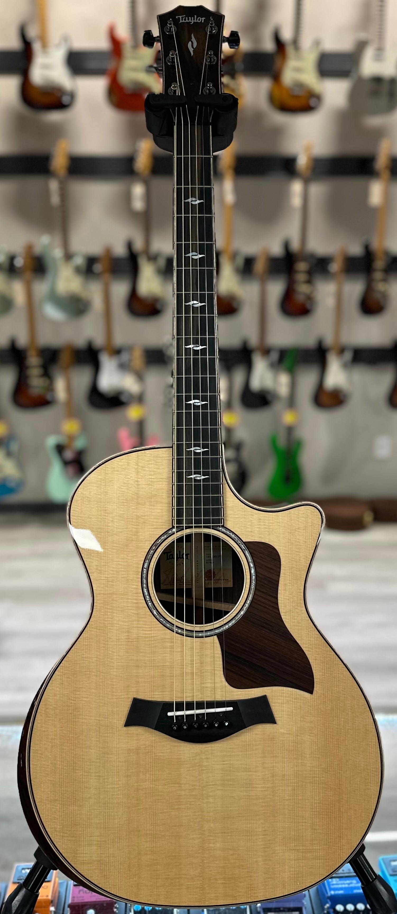 Full front of Used 2021 Taylor 814CE V Class Bracing Natural w/case TSS4096