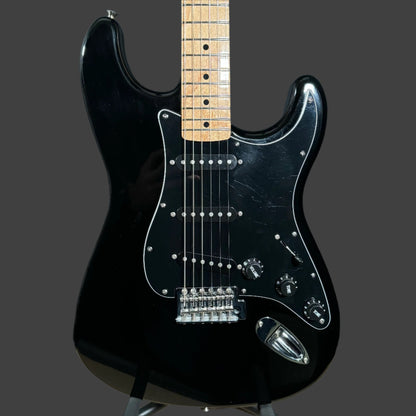 Front of Used Fender Standard Stratocaster Black w/ Fender 70s Reissue Neck TSS4799