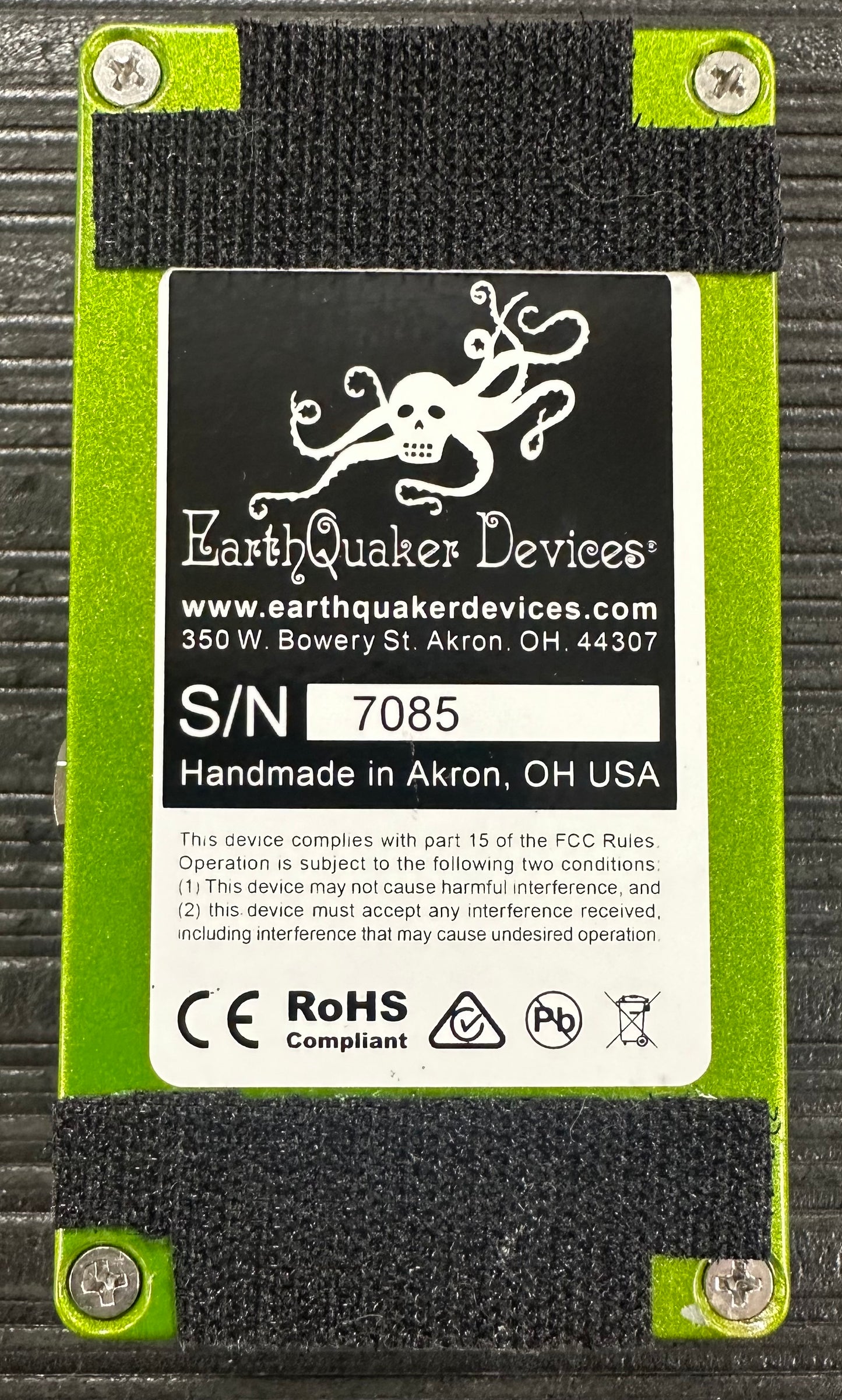 Bottom of Used Earthquaker Devices Hummingbird Tremolo TSS4157