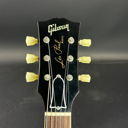 Front of headstock of Used Gibson 1958 Reissue Les Paul VOS Lemonburst.