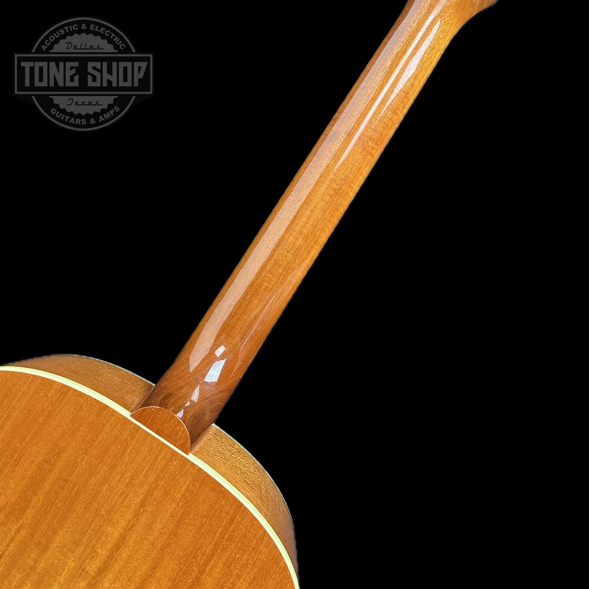 Back of neck of Used Gibson J-50 Natural.