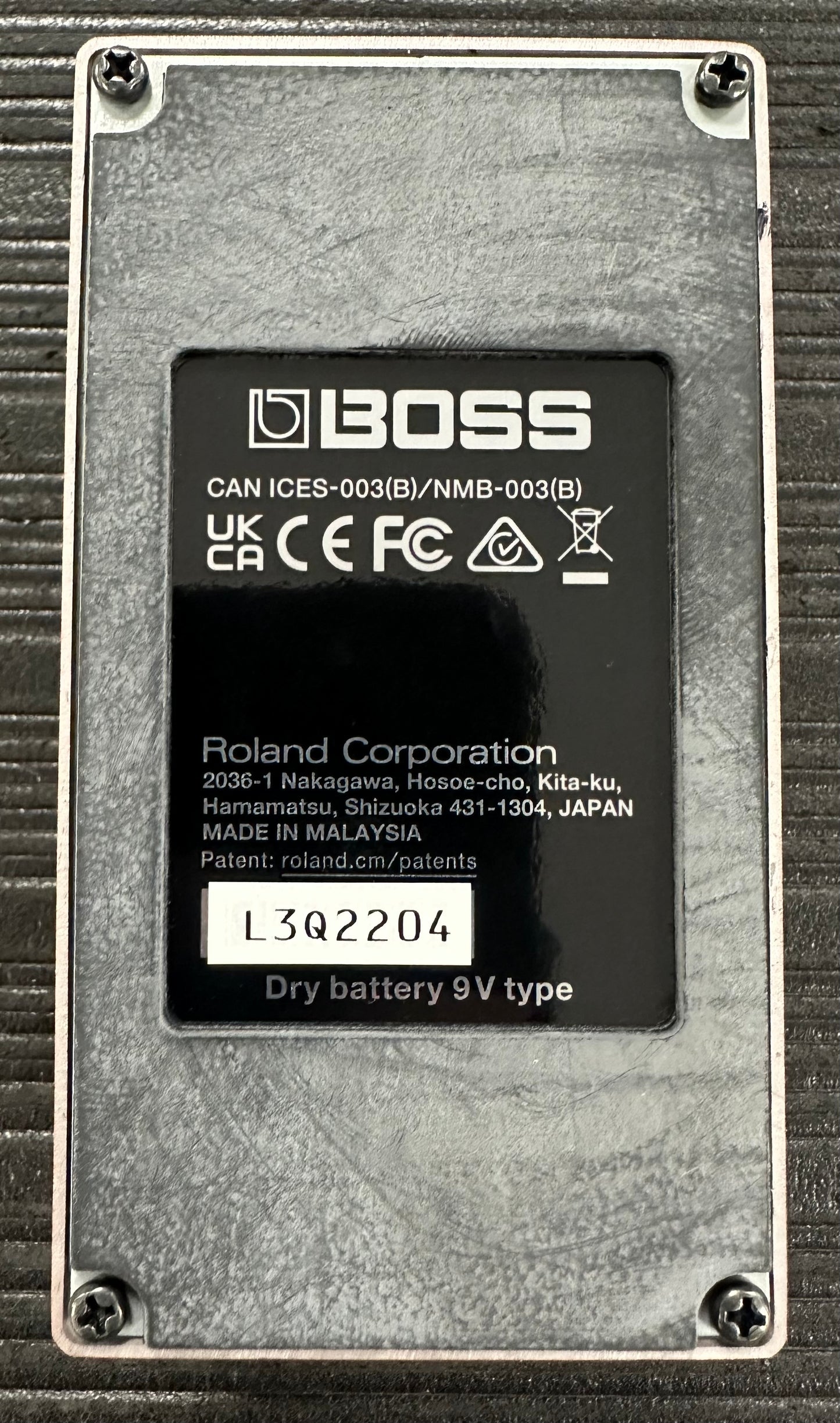 Bottom of Used Boss RC-5 LoopStation TSS4407