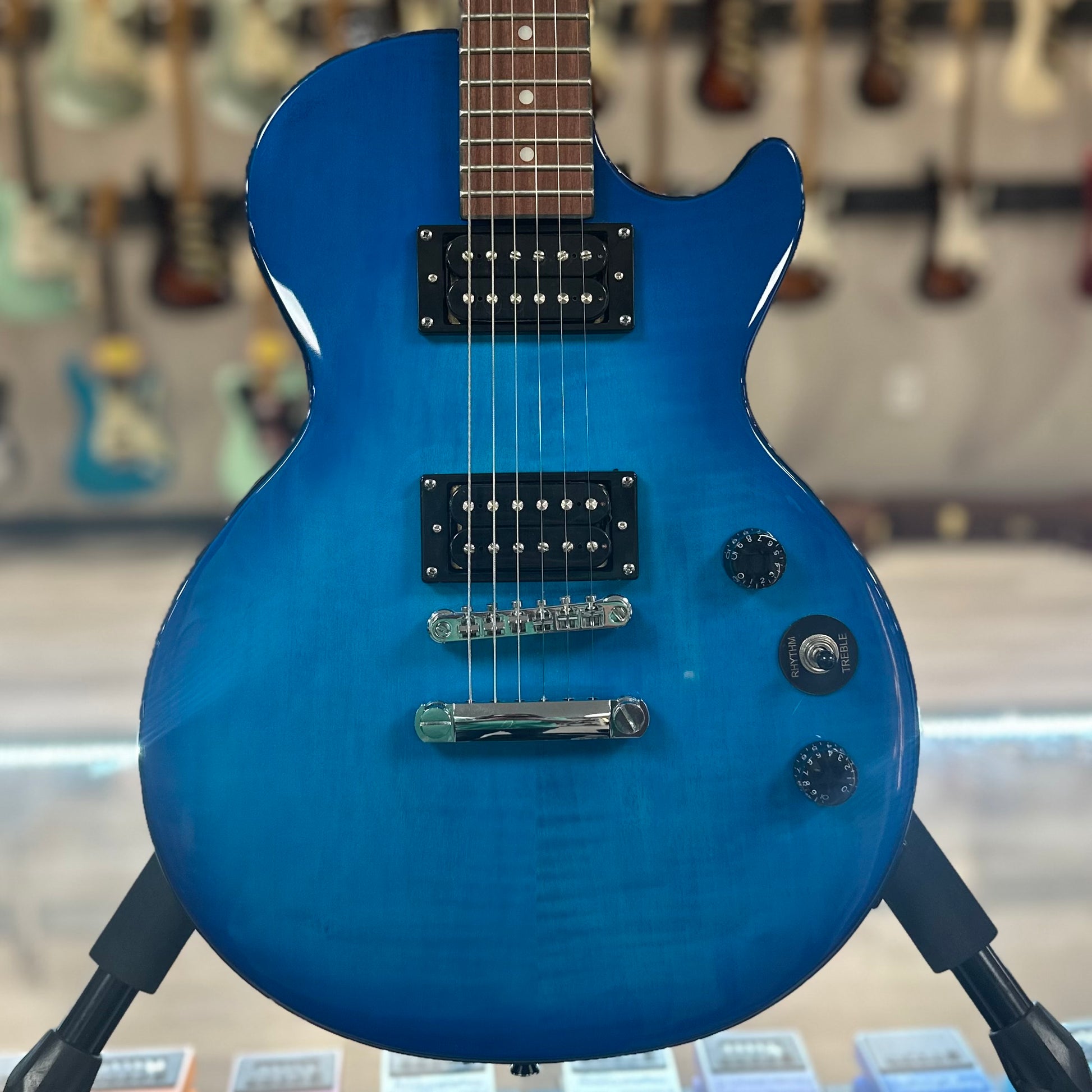 Front of Used Epiphone Les Paul Special II Blue Burst TSS4097