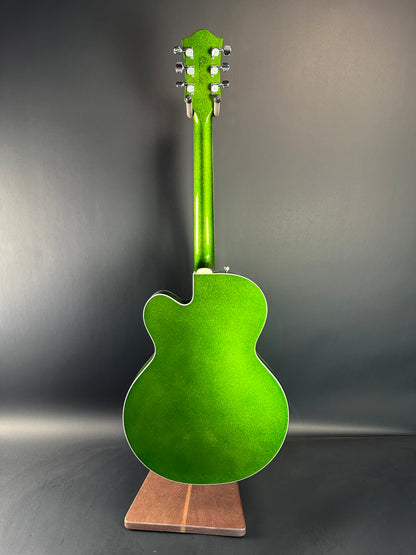 Full back of Used Gretsch G6120T Brian Setzer Signature Hot Rod Extreme Coolant Green.