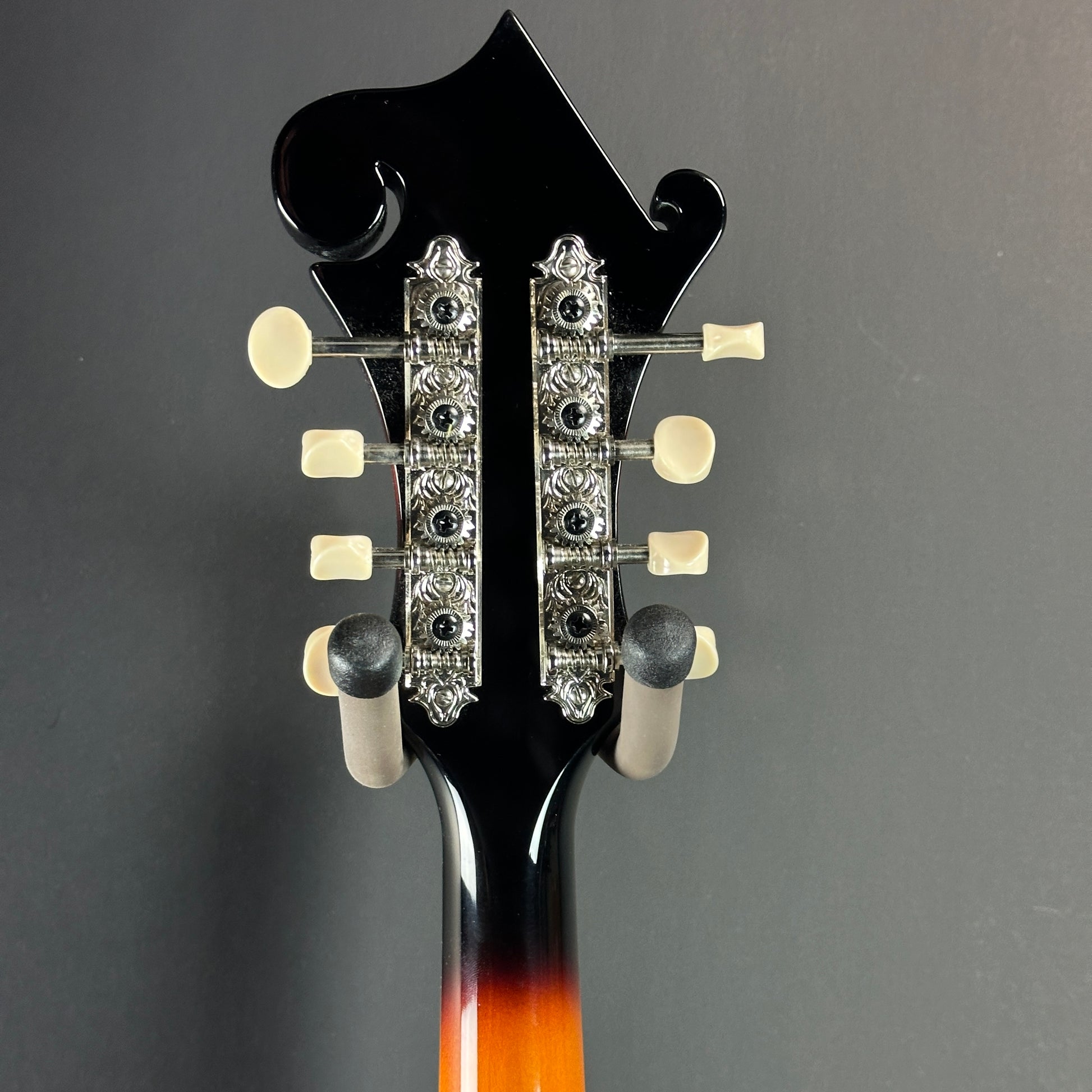 Back of headstock of Used The Loar LM-520-VS Mandolin.