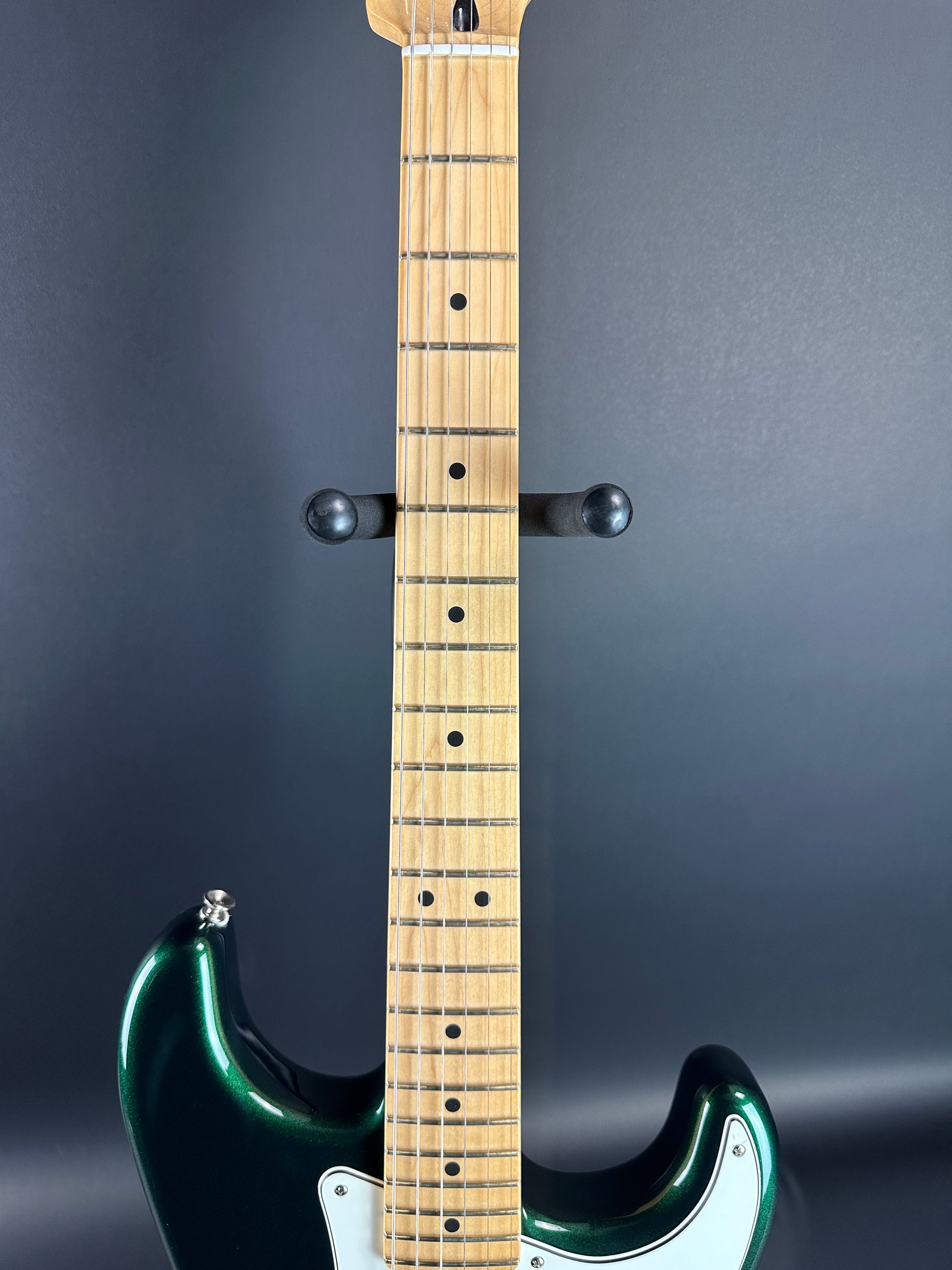 Fretboard of Used Fender Limited Edition Player Strat HSS MN British Racing Green.