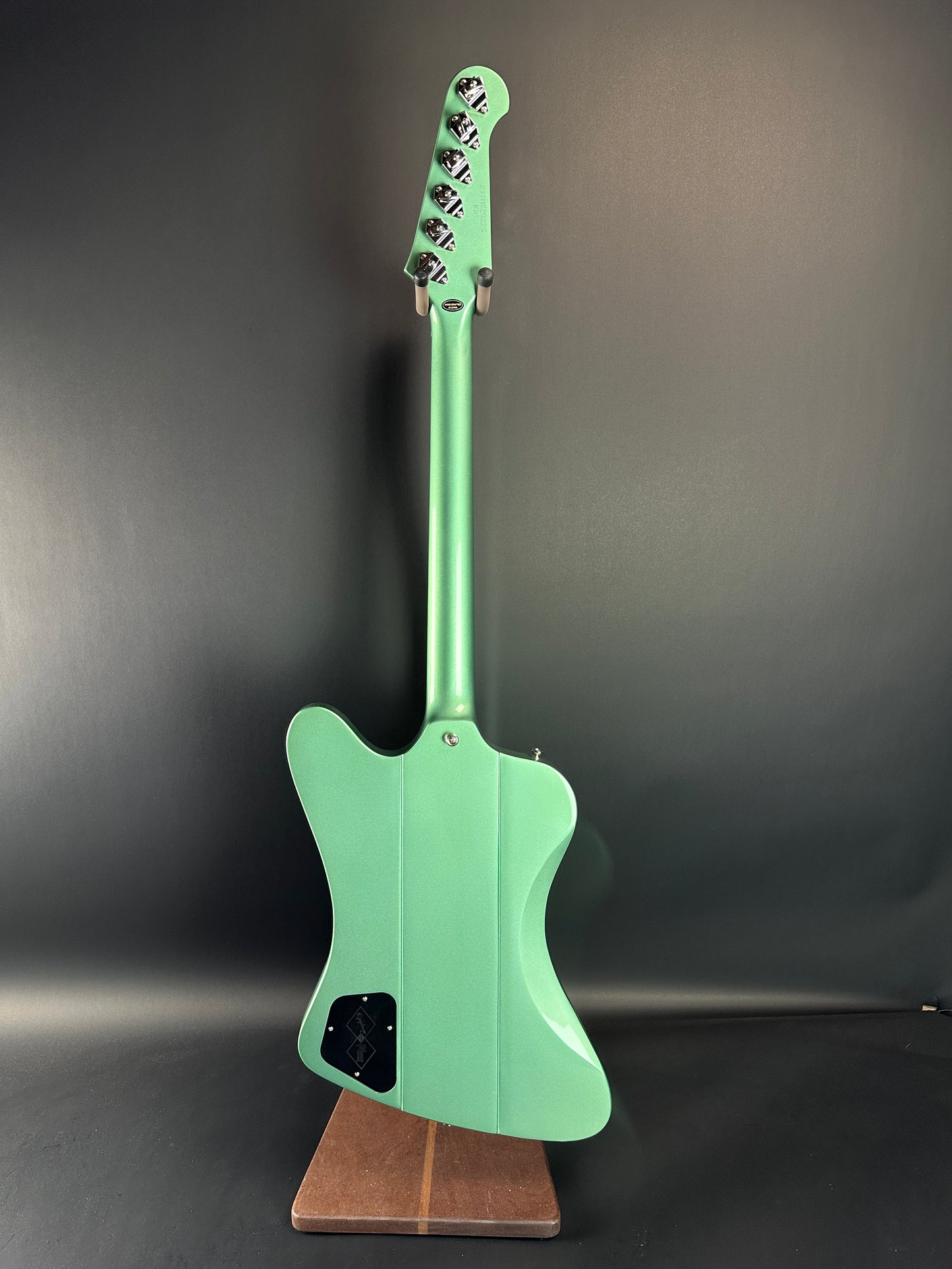 Full back of Used Epiphone Inspired by Gibson Custom 1963 Firebird Inverness Green.