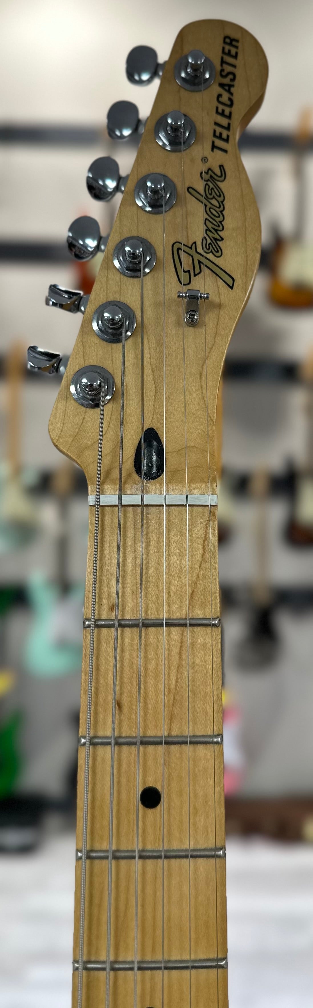 Headstock of Used 2018 Fender Deluxe Nashville Telecaster White Blonde TSS4242