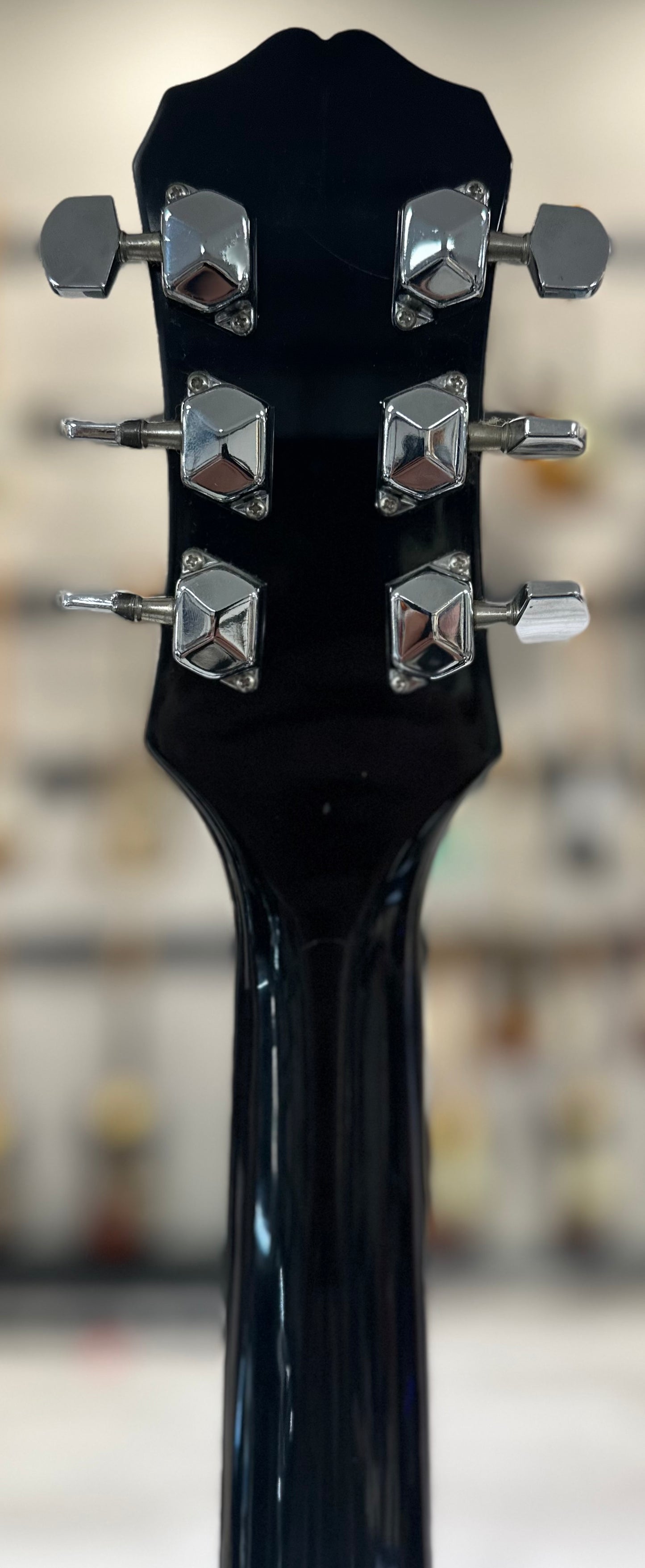 Back of headstock of Used Epiphone Les Paul Special Ebony TSS4338