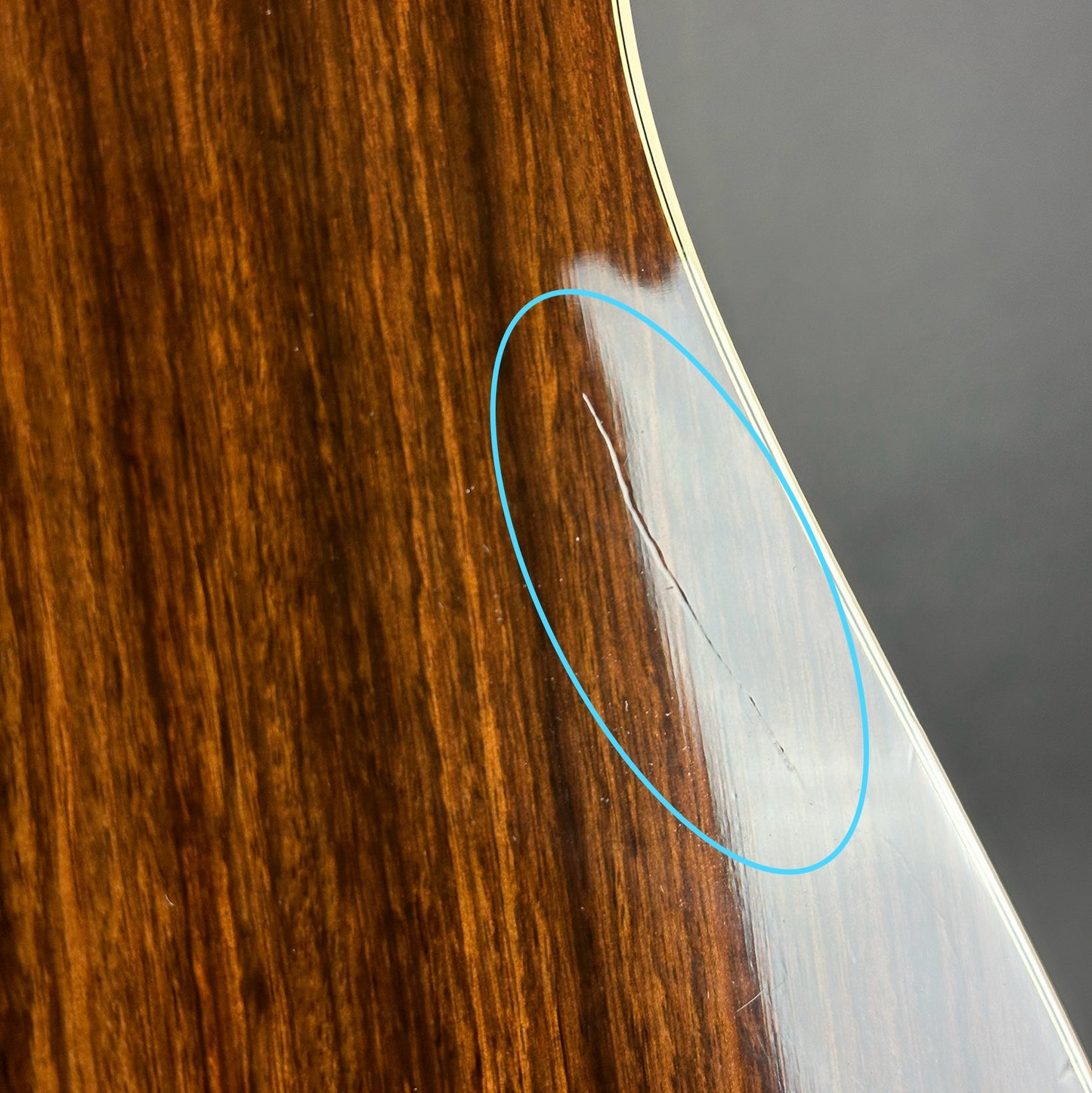 Scratch on back of Used Martin D-41 Natural.