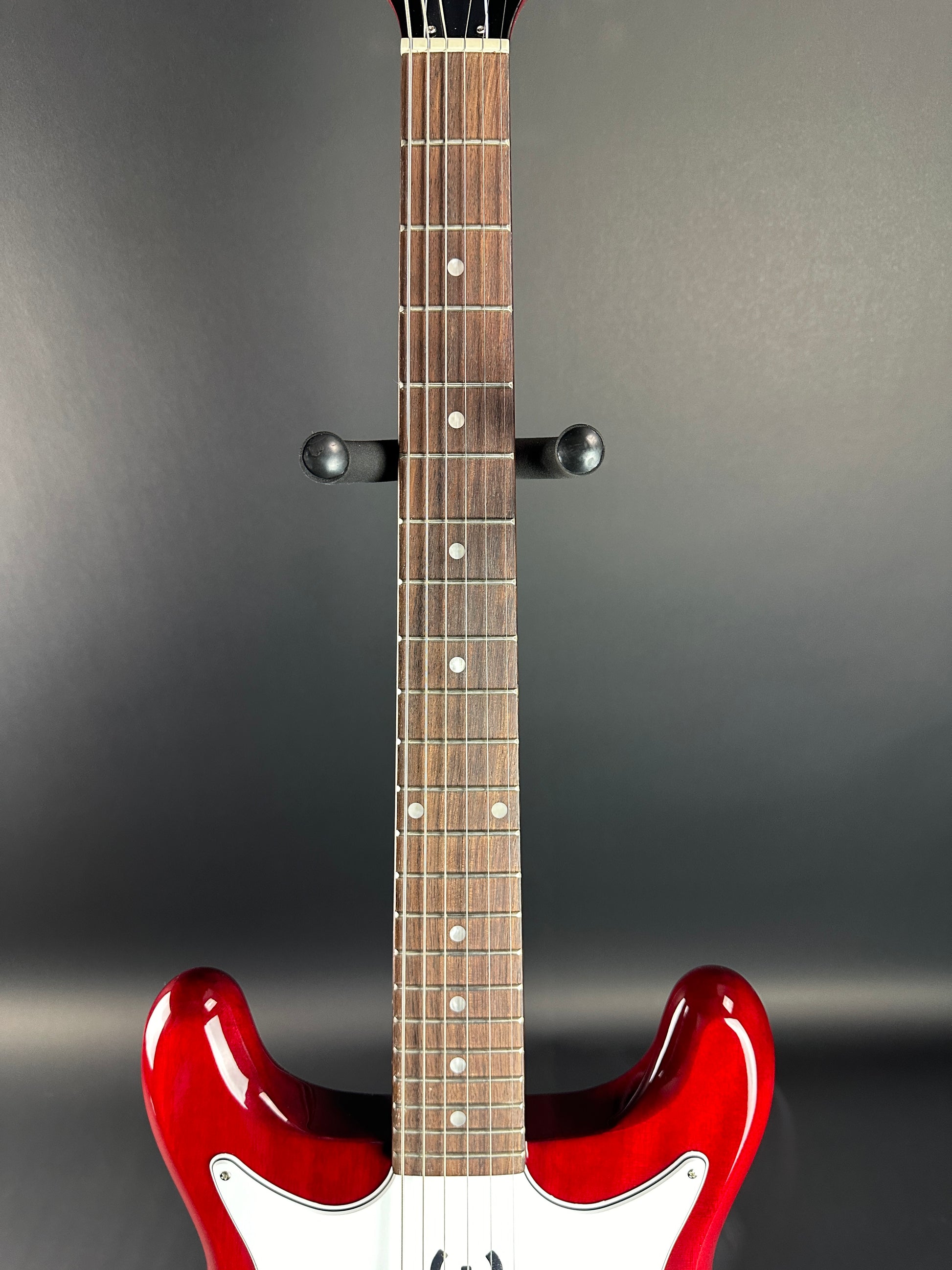 Fretboard of Used Epiphone Coronet Cherry.