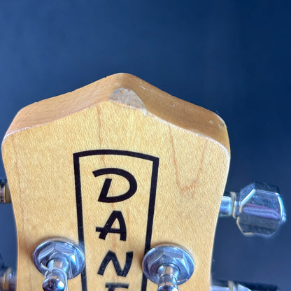 Wear on top of headstock of Used Danelectro '56 U3 Green Sparkle.