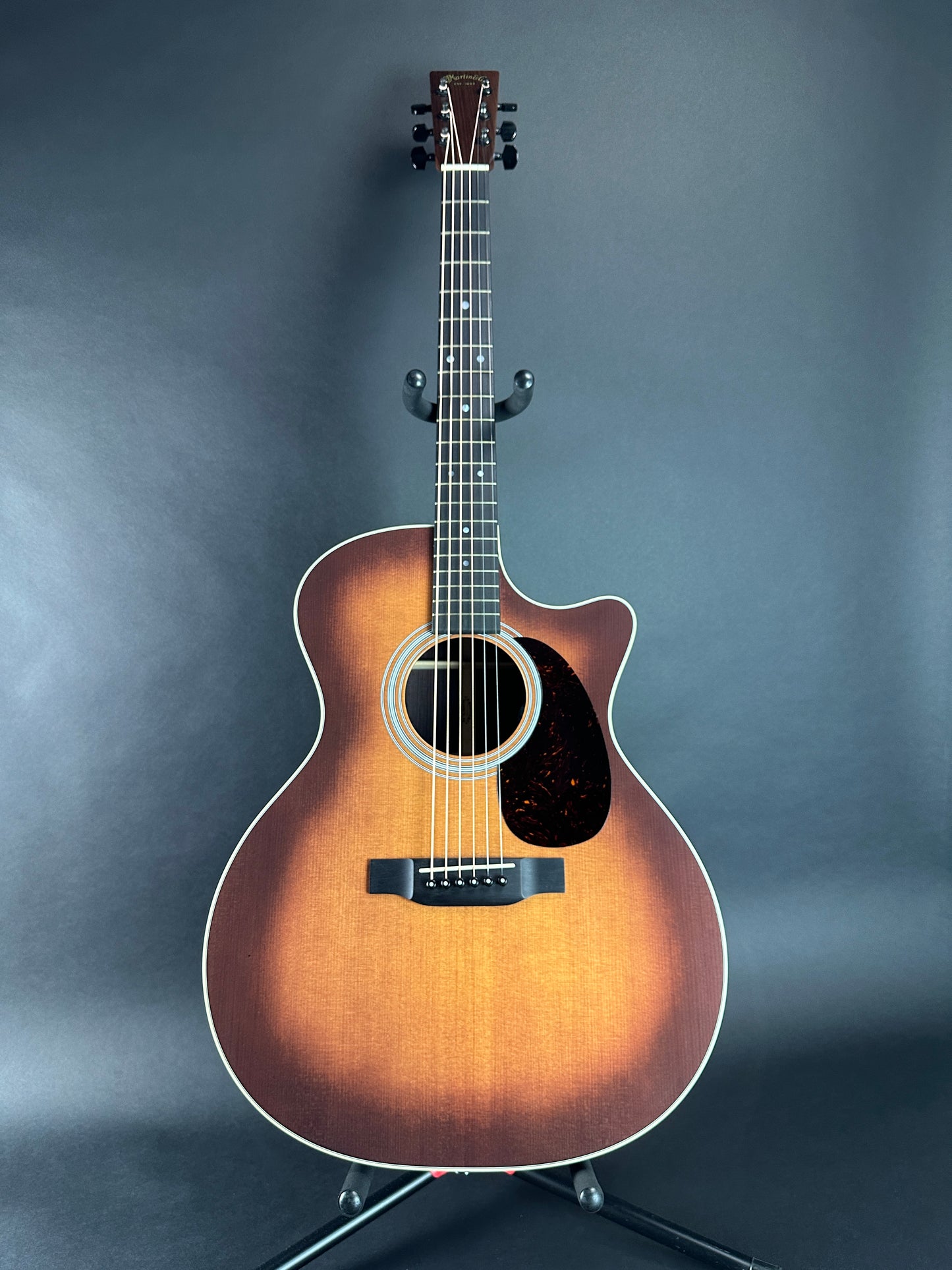 Full front of Used Martin GPC16E Sunburst.