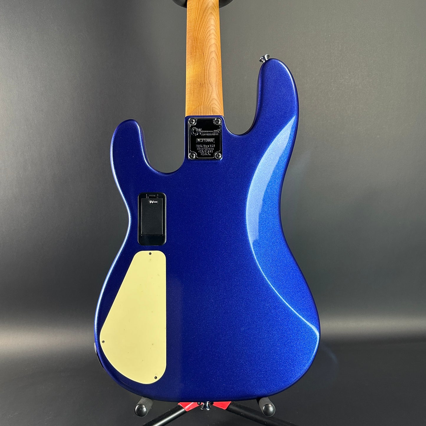 Back of Used Charvel Pro Mod Bass Blue.