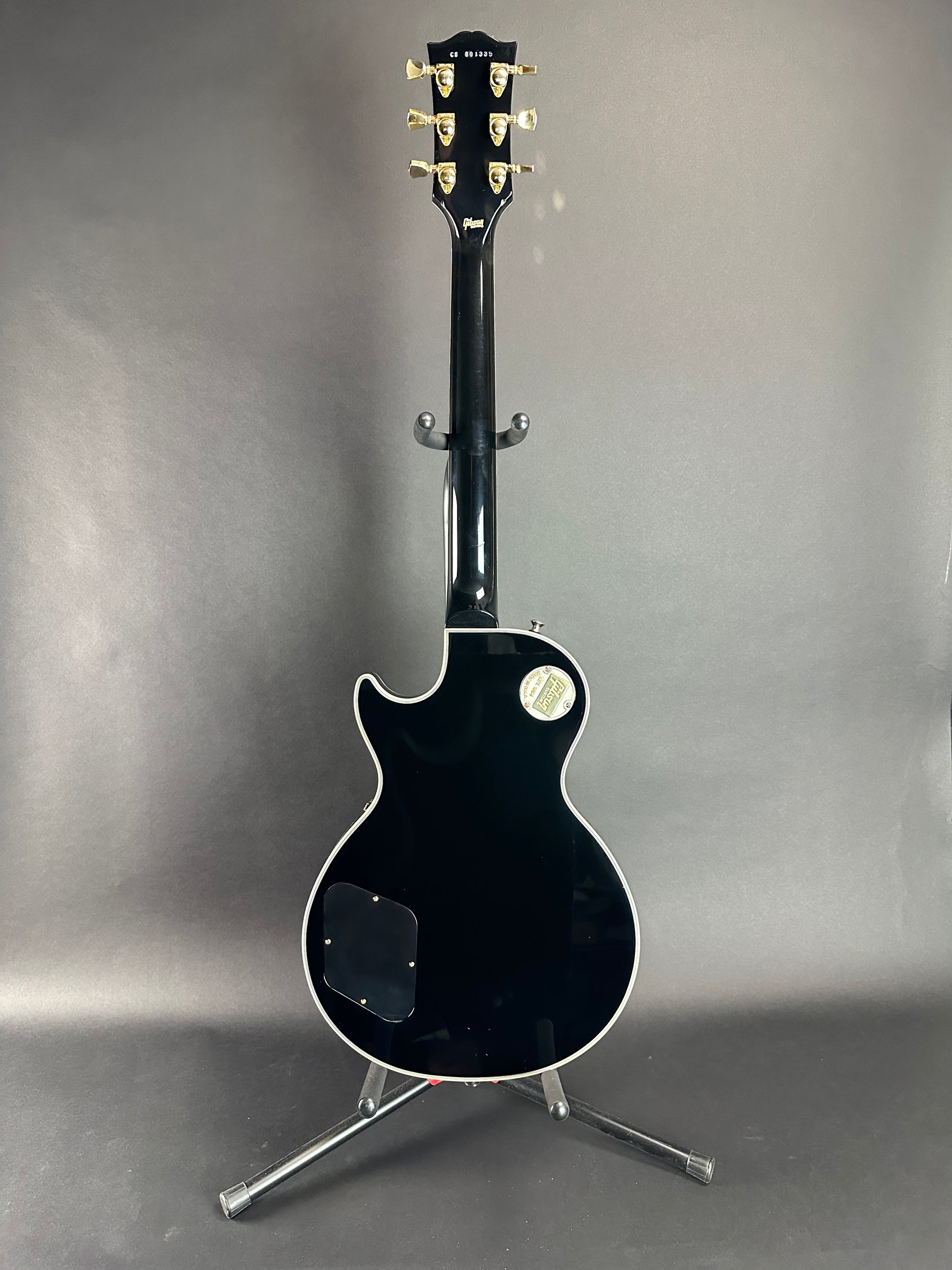 Full back of Used Gibson Les Paul Custom Ebony.