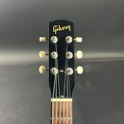 Front of headstock of Used Gibson Melody Maker Sunburst.