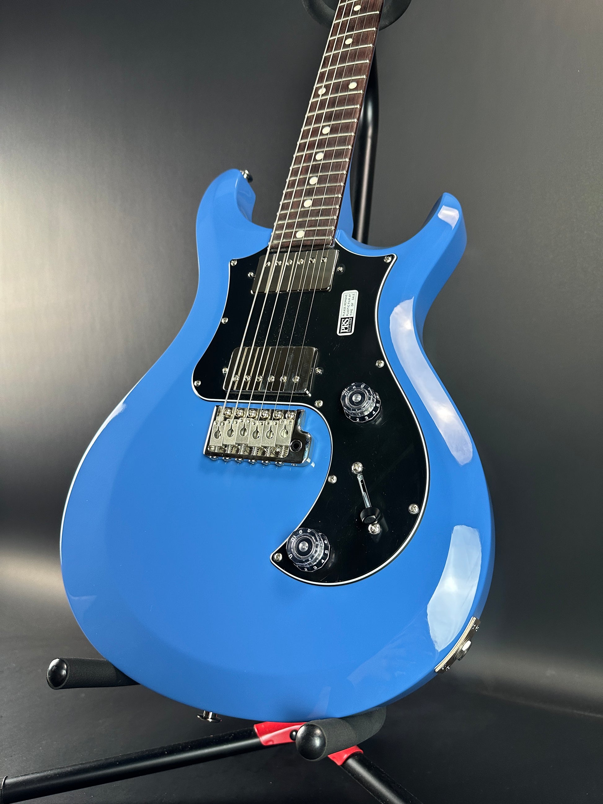 Front angle of Used PRS S2 Standard 24 Mahi Blue.