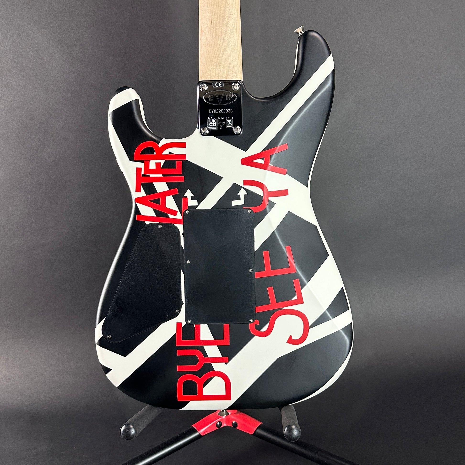 Back of Used EVH Striped Series Circles Satin.