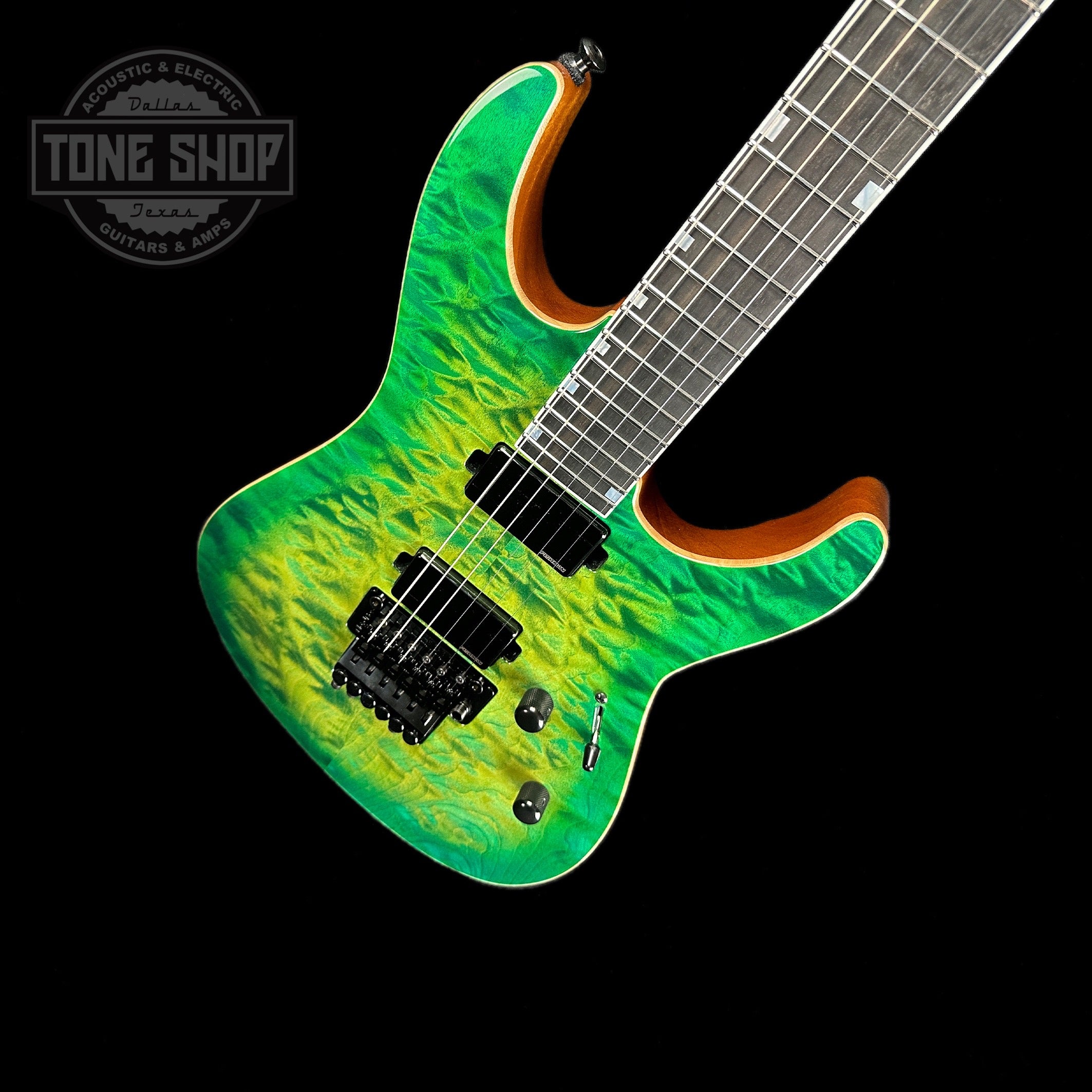 ESP USA M-IIDX FR Floyd Rose Quilted Maple Lime Burst w/case 