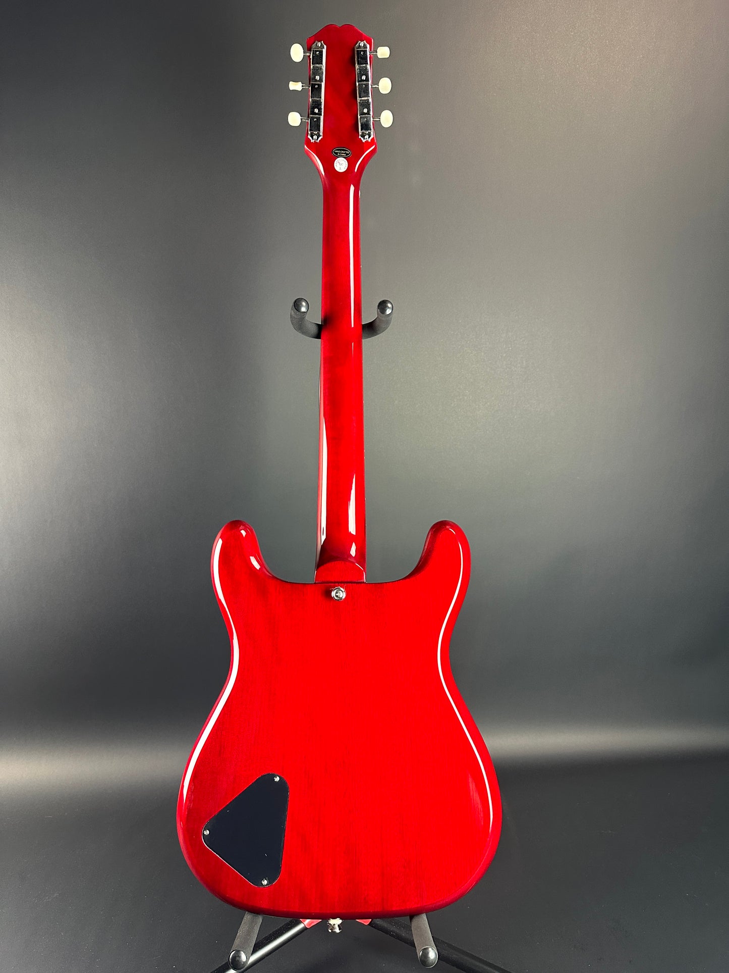 Full back of Used Epiphone Coronet Cherry.