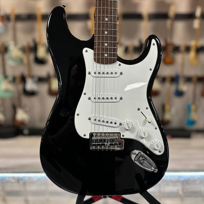 Front of Used Squier Affinity Stratocaster Black TSS4464