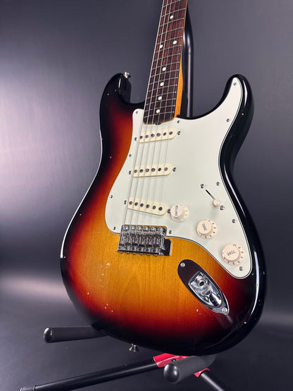 Front angle of Used Fender Classic Series '60s Stratocaster 3 Tone Sunburst.