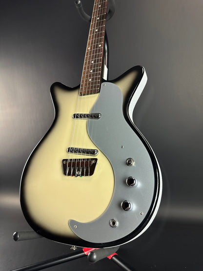 Front angle of Used Danelectro '59 DC Blackburst.