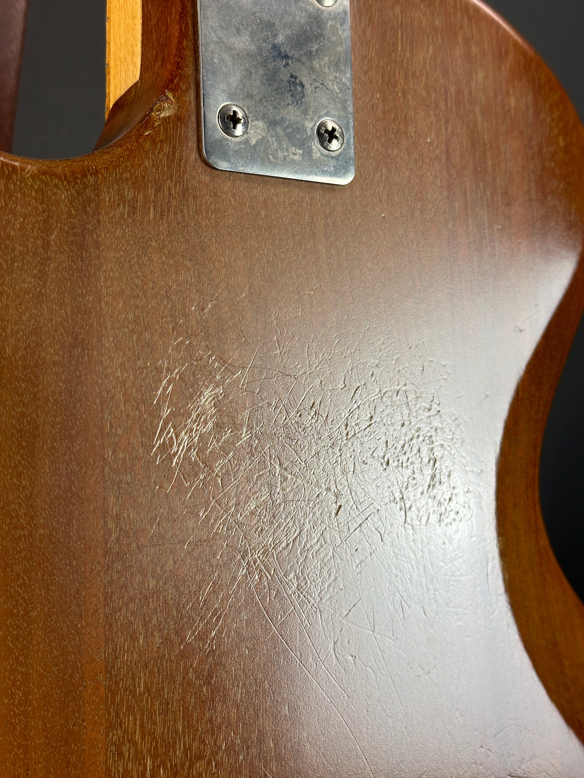 Scratches on back of Vintage 1978 Gibson Marauder Natural.