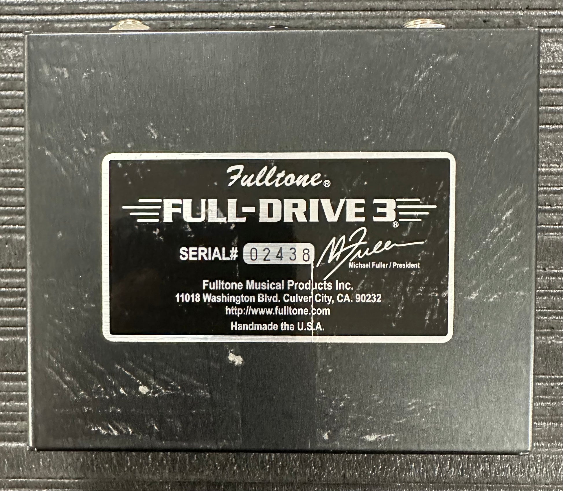 Bottom of Used Fulltone Fulldrive 3 Overdrive TSS4435