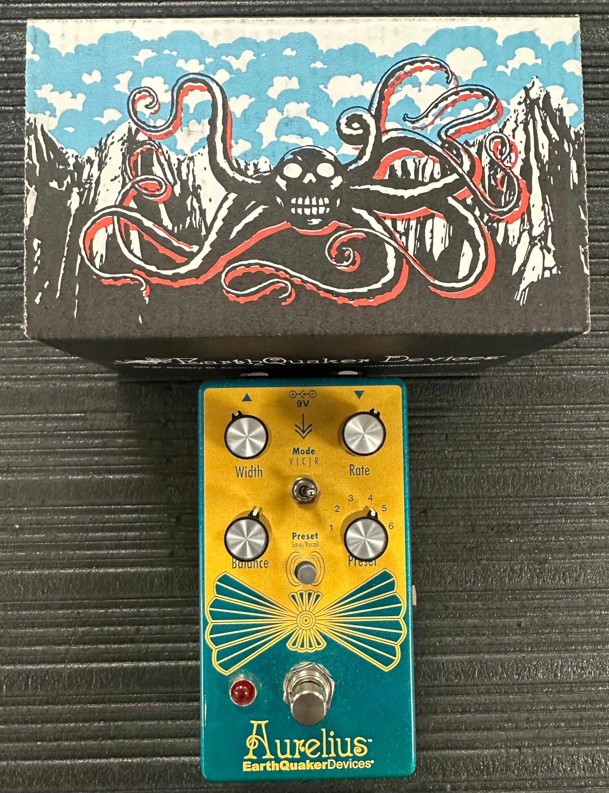 TOp with box of Used Earthquaker Devices Aurelius Tri-Voice Chorus TSS4156