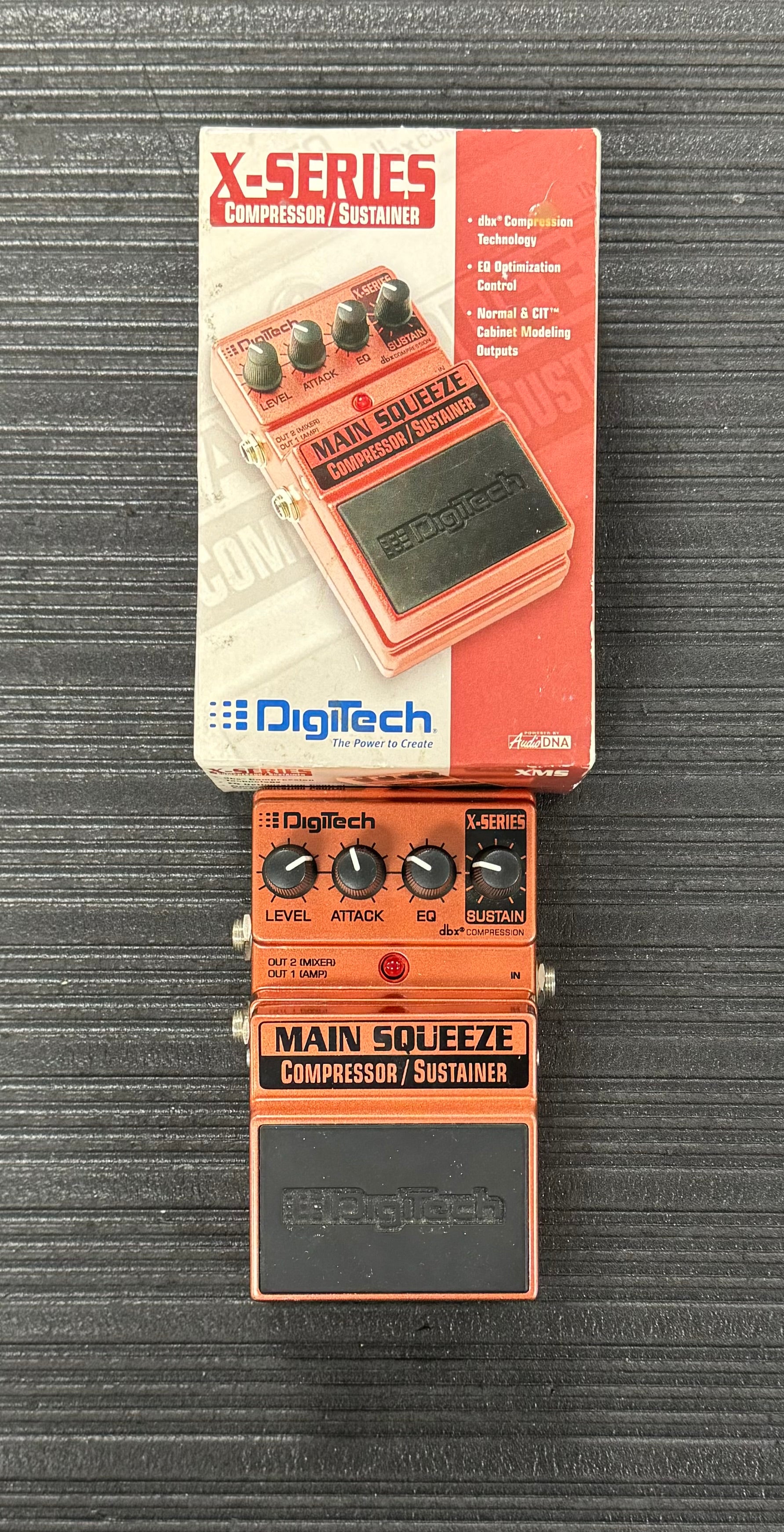 Top of with box of Used DigiTech X-Series Main Squeeze Compressor w/box 