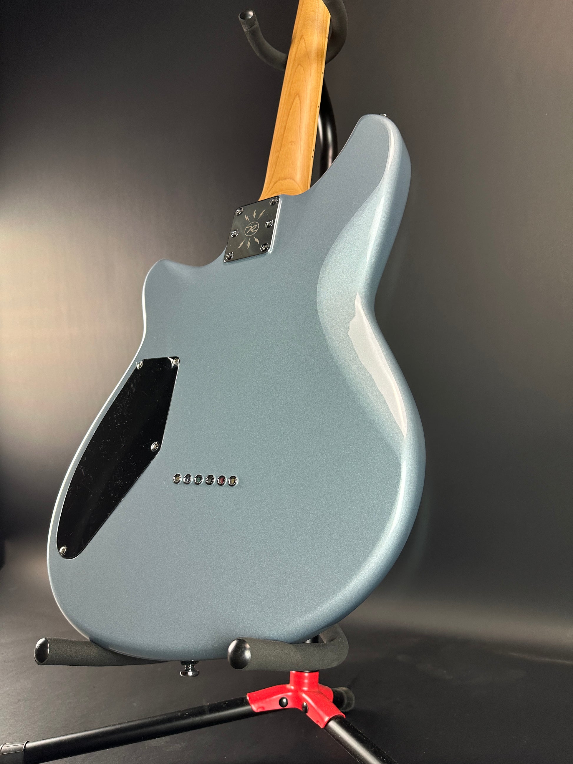 Back angle of Namm Demo Reverend Billy Corgan Z-One Silver Freeze.