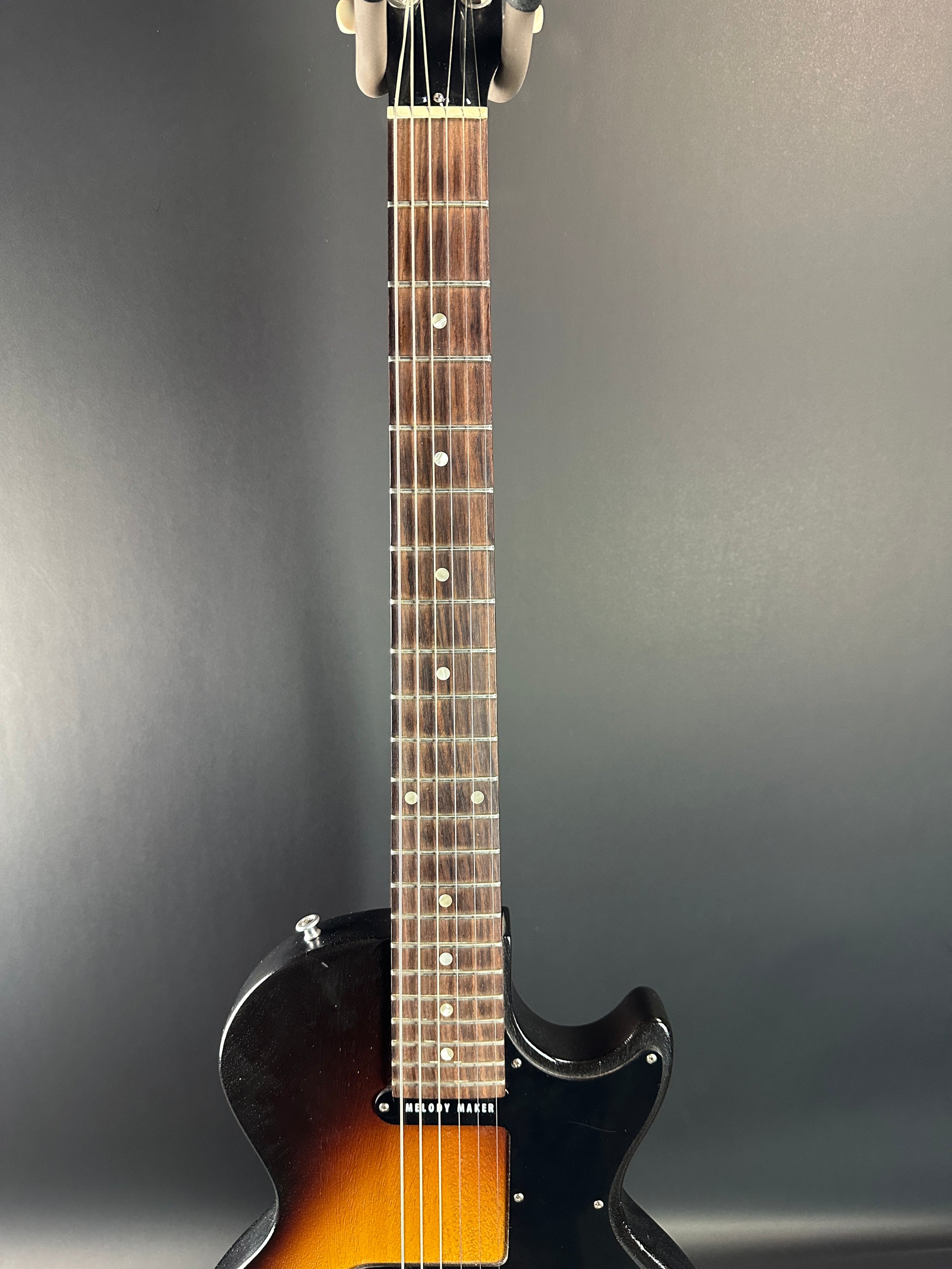 Fretboard of Used Gibson Melody Maker Sunburst.