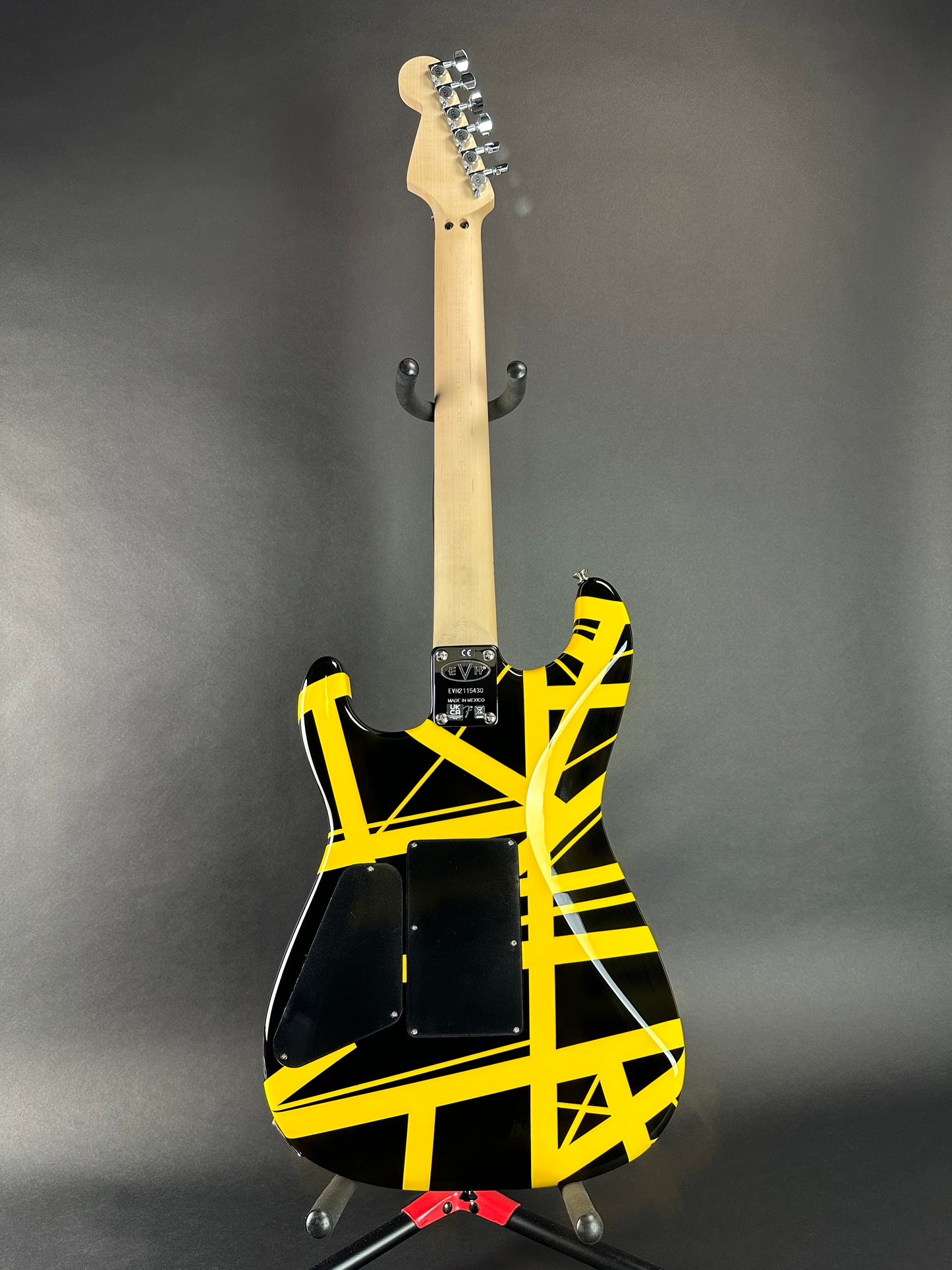 Full back of Used EVH Striped Series Black & Yellow.