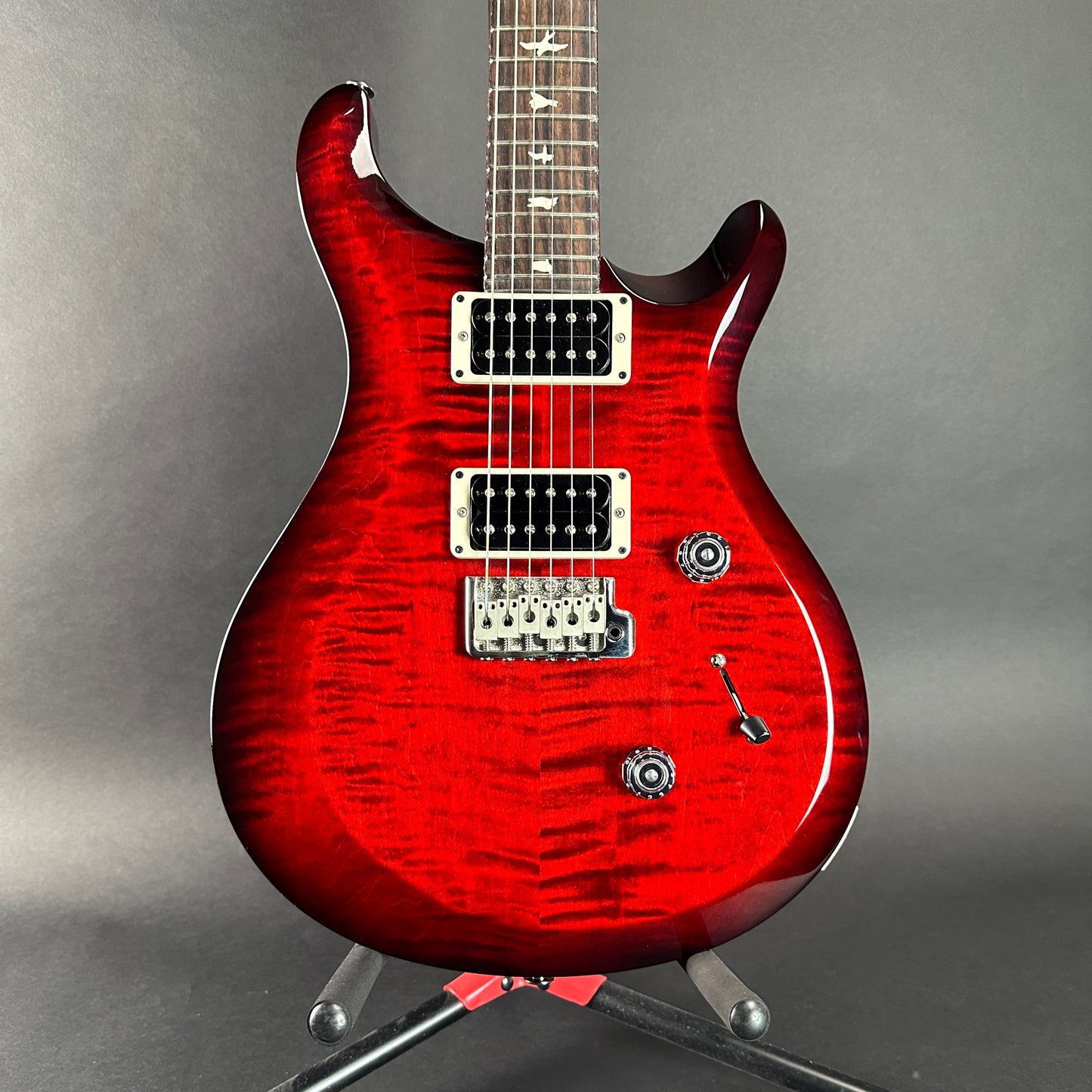 Front of Used PRS Paul Reed Smith S2 Custom 24 Fire Red Burst.