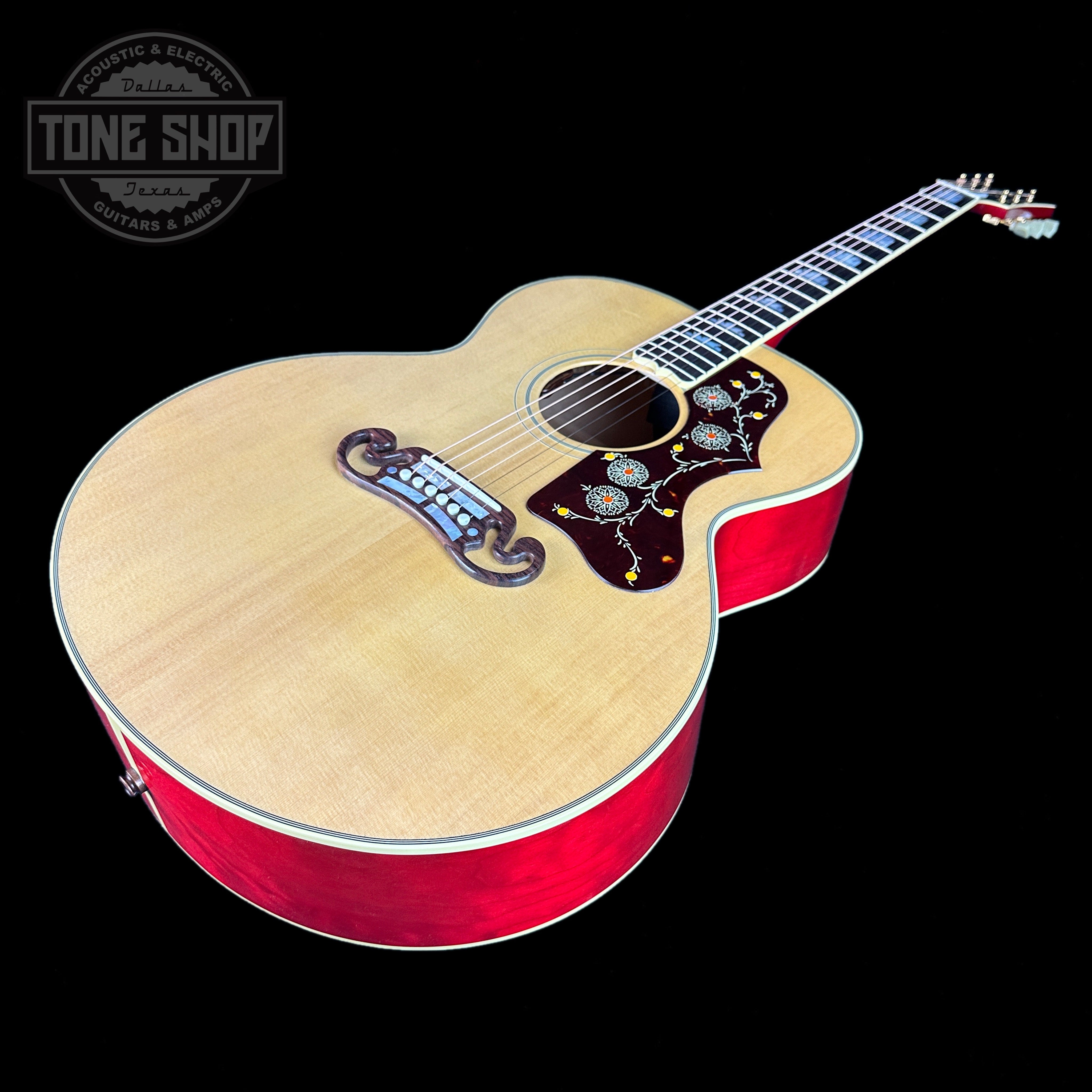 Gibson Custom Shop Made 2 Measure SJ-200 Original Cherry Quilt back an –  Tone Shop Guitars