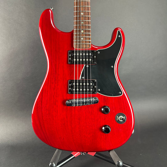 Front of Used Fender Stratosonic HH Crimson Red.