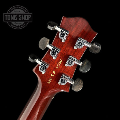 Back of headstock of Used Nik Huber Orca Gold Top.