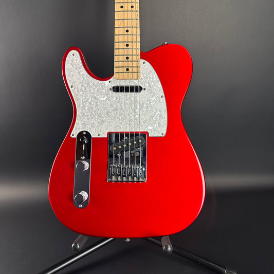 Front of Used Fender Standard Telecaster Red Left Handed.