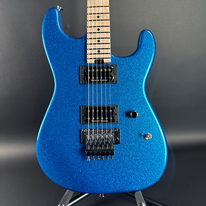 Front of Charvel Custom Shop San Dimas 2H FR Blue Sparkle.