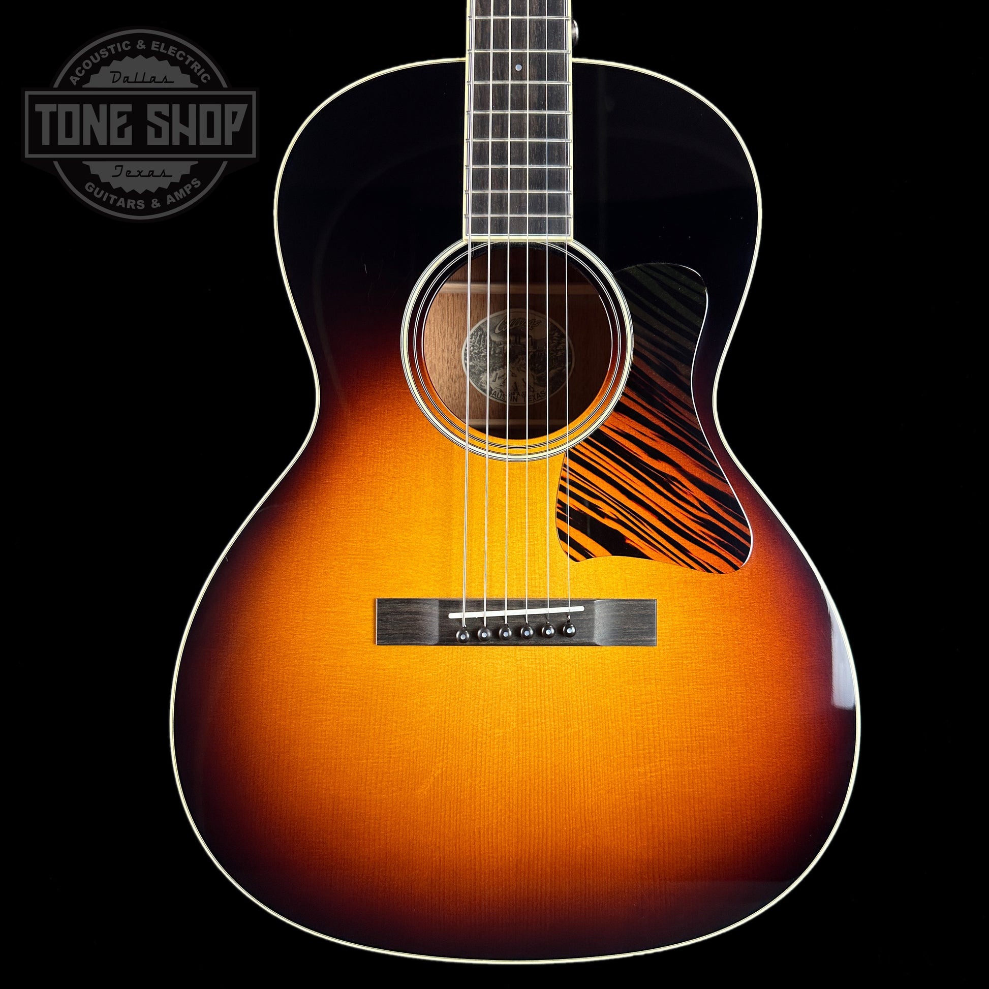 Front of Used Collings C10A Sunburst.