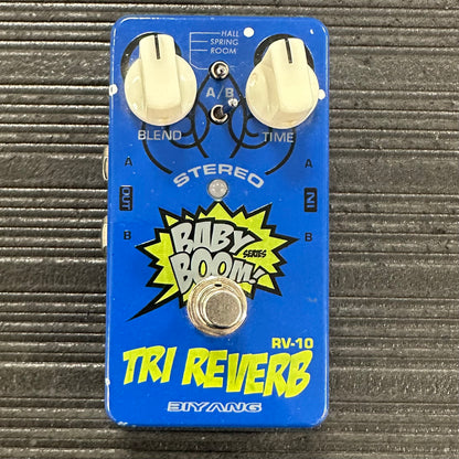 TOp of Used Biyang RV-10 Tri-Reverb Baby Boom Series Reverb Pedals TSS4268