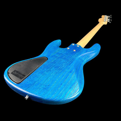 Back angle of Used Sadowsky MJ Metroline Satin Blue.