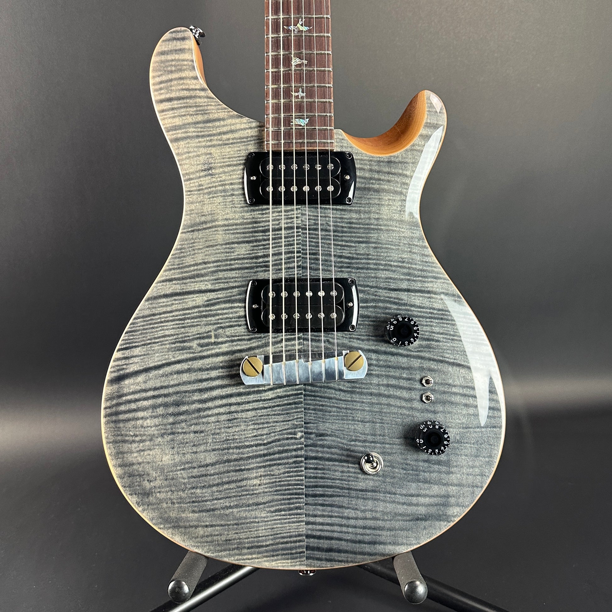 Front of Used PRS SE Paul's Guitar Charcoal Fade.