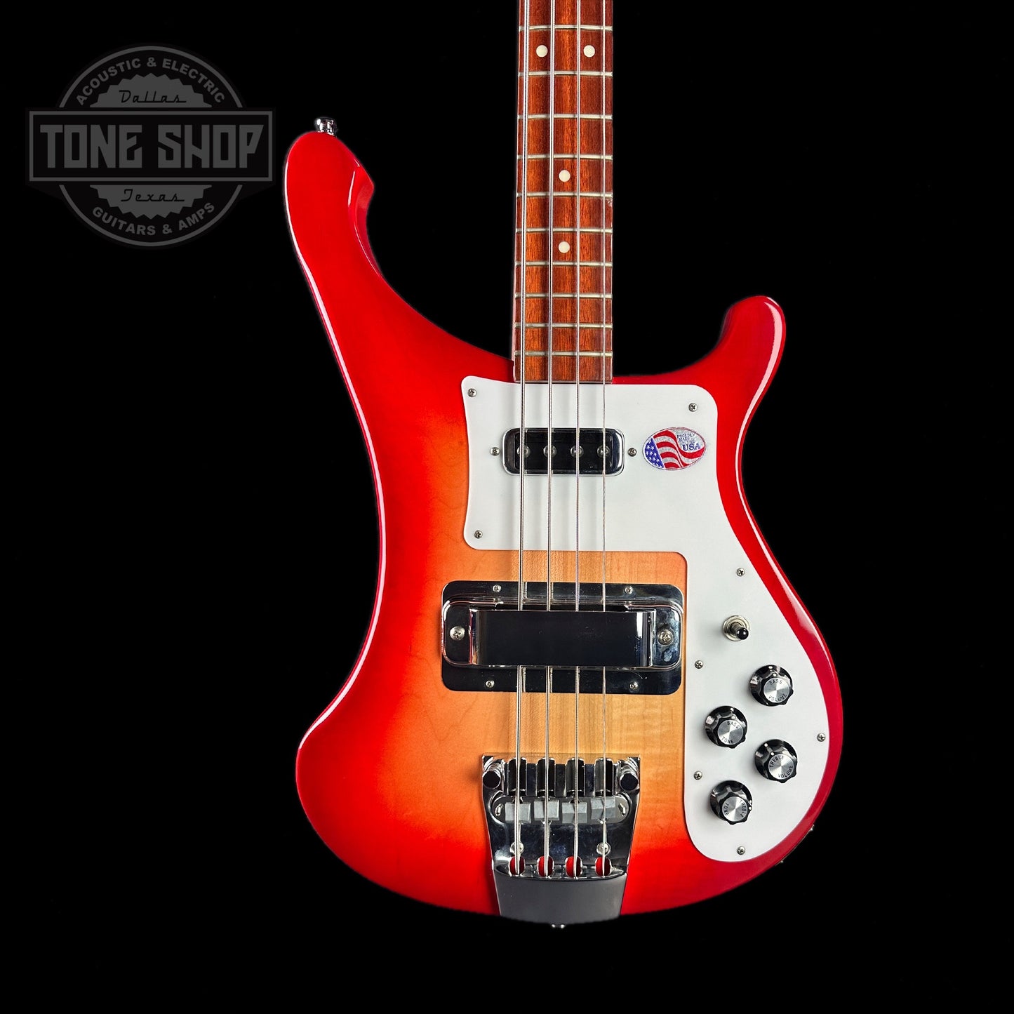 Front of body of Used Rickenbacker 4003S Bass Fireglo.