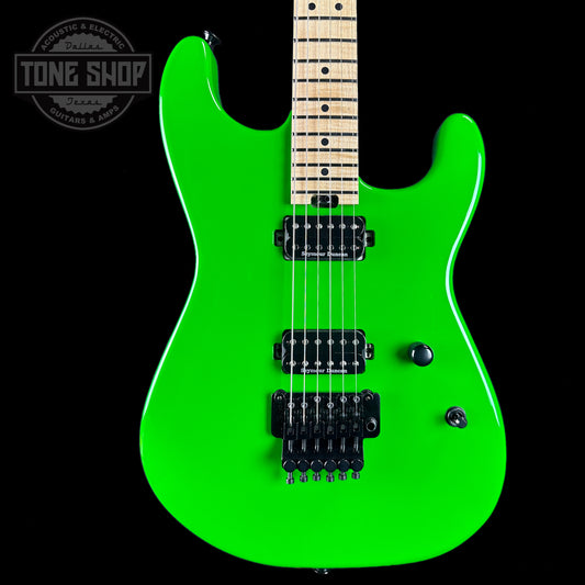 Front of Charvel Custom Shop Limited Edition San Dimas 2H FR Slime Green.