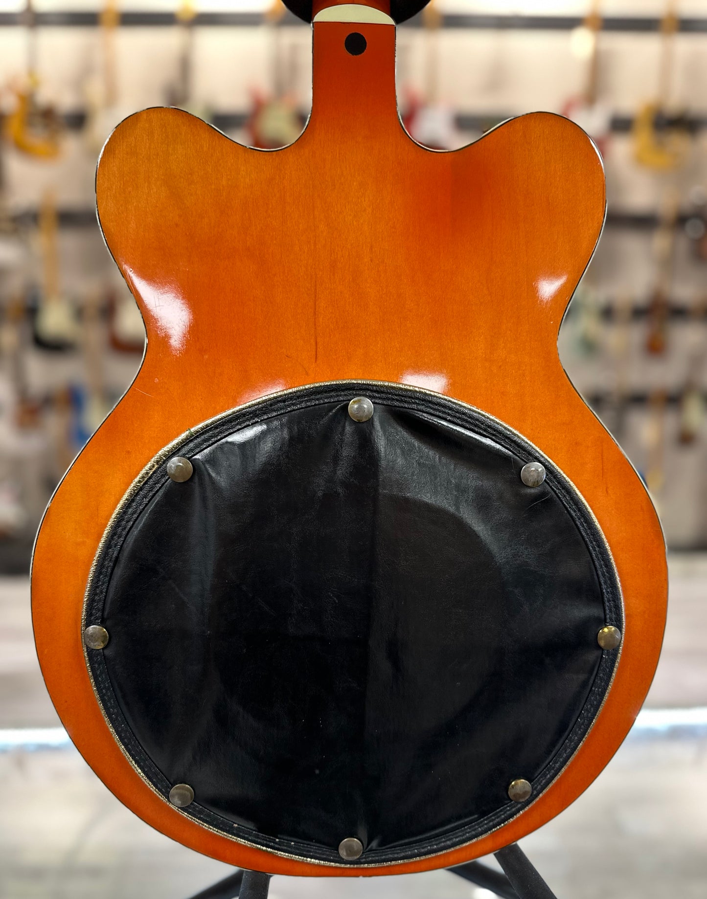 Back of Used Vintage 1964 Gretsch 6120 Chet Atkins Western Orange w/New Mute Pad w/Refret w/OHSC TSS4426