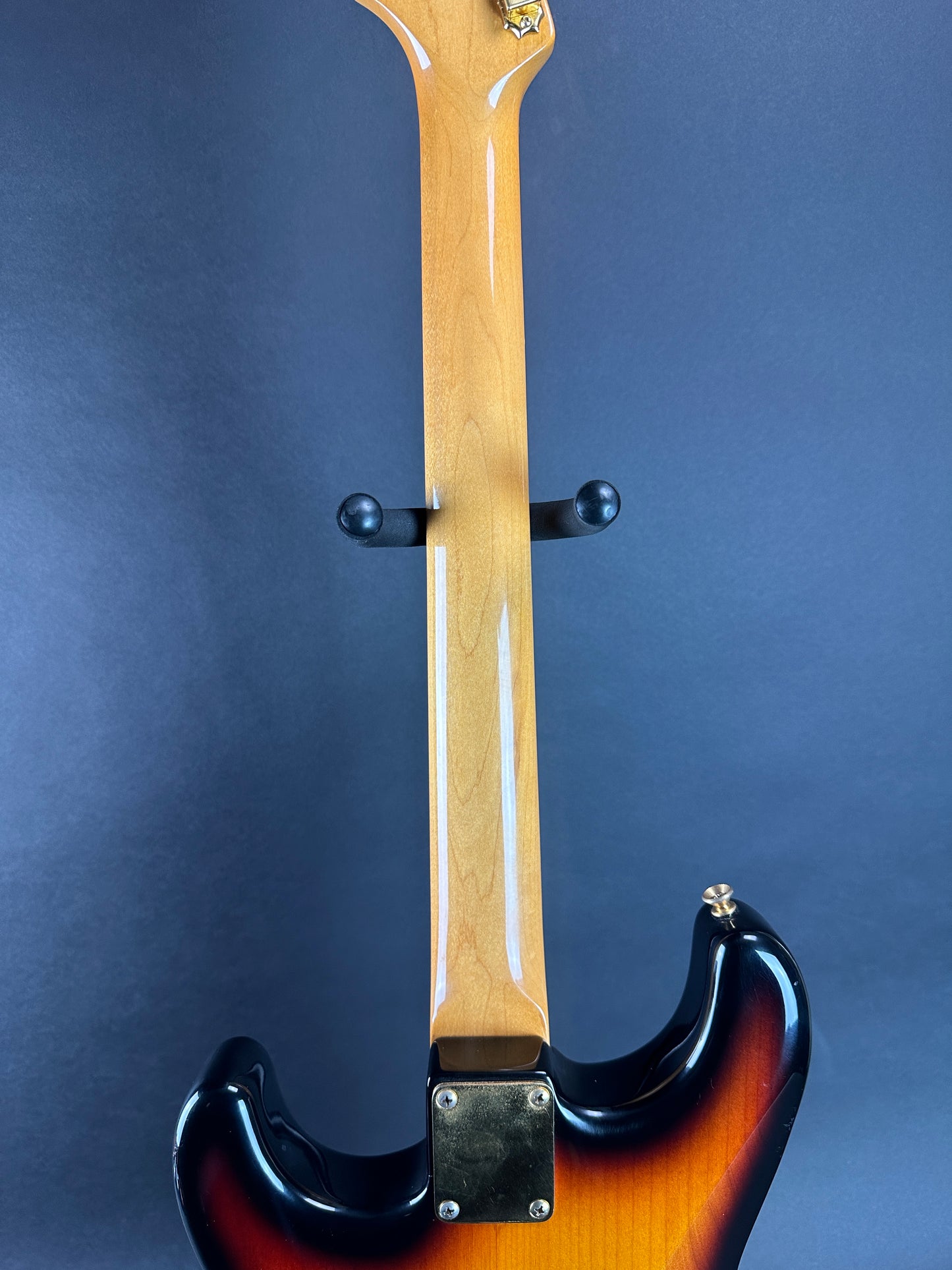 Back of neck of Used 1994 Fender SRV Strat.