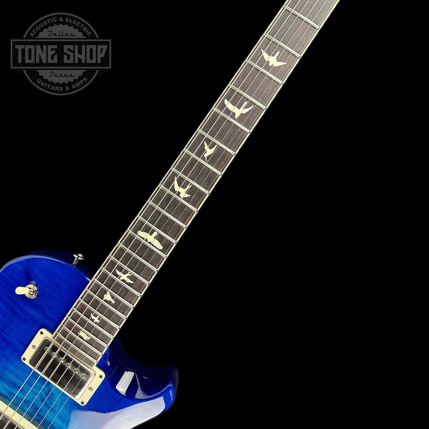 Fretboard of PRS S2 McCarty 594 Singlecut Lake Blue.